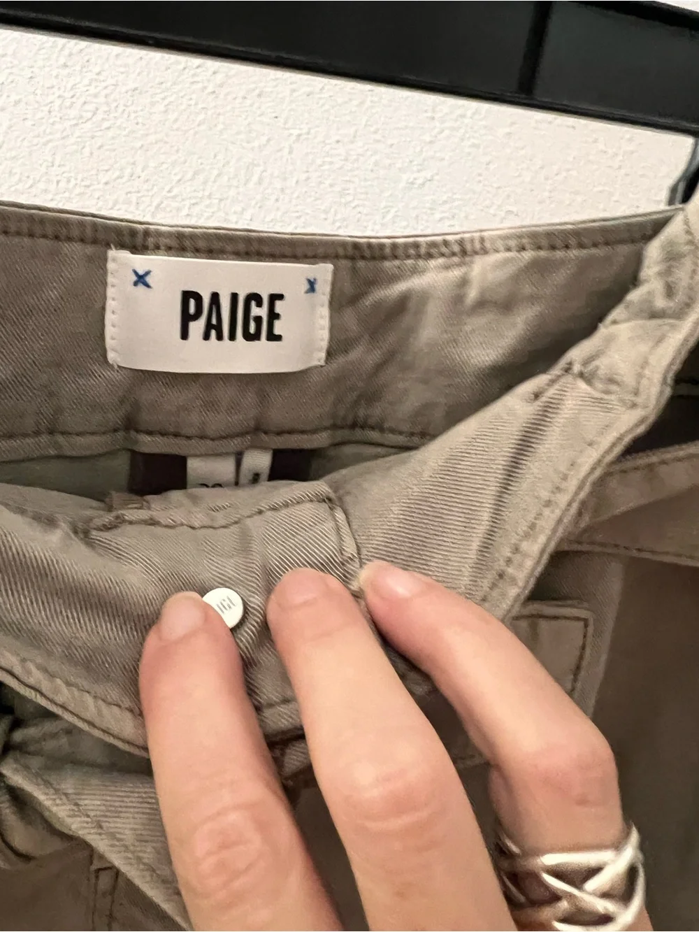PAIGE Taupe Tie-Waist High-Rise Shorts